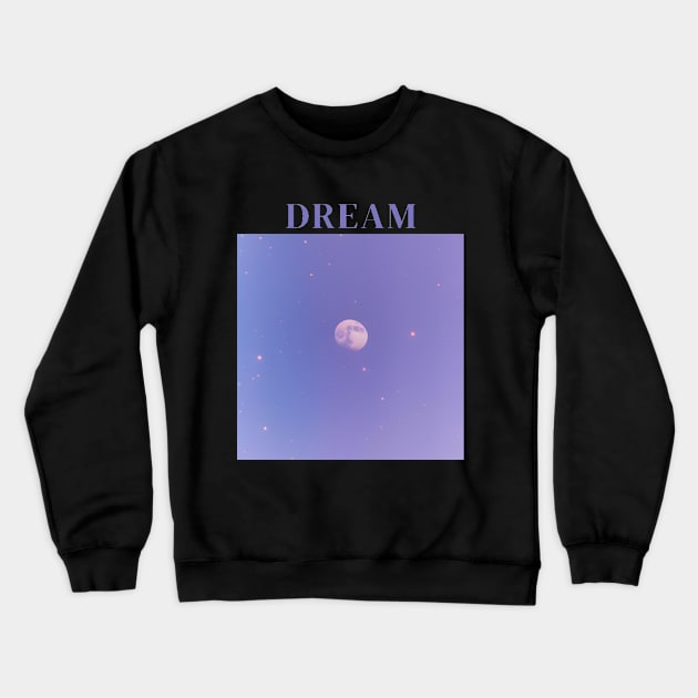 "Lunar Dreamscape - Mystical Moonlit Sky, Aesthetic 'Dream' T-shirt, Tranquil and Inspiring Unisex Tee, Celestial Beauty in Purple and Blue Gradient" Crewneck Sweatshirt by OpticalShirts